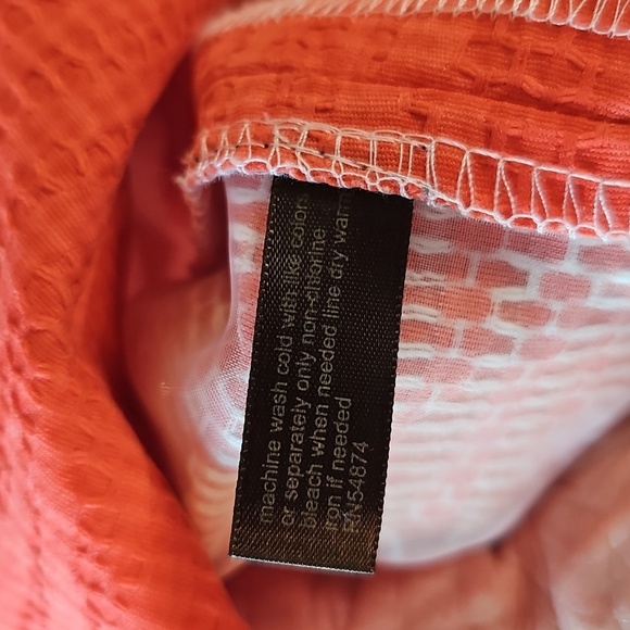 Limitwd Chevron Dress Orange And White - Picture 5 of 9